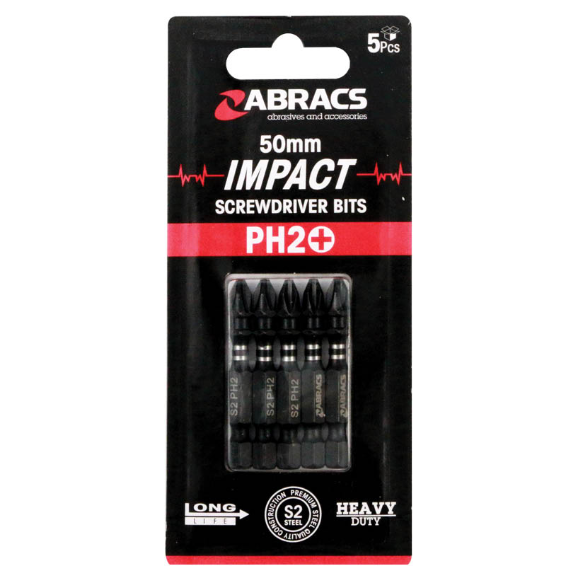 PH2x50 Phillips Impact Screwdriver Bit - Pack of 5 Bits